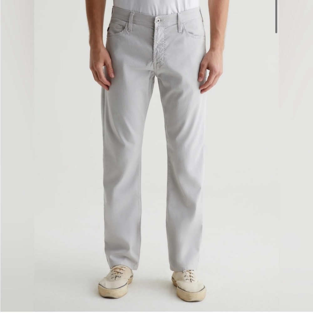 Ag Adriano Goldschmied Gray Straight Trousers